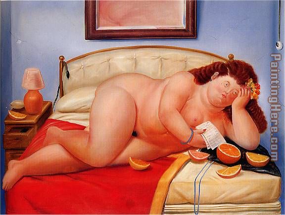 The Letter 1976 painting - Fernando Botero The Letter 1976 art painting